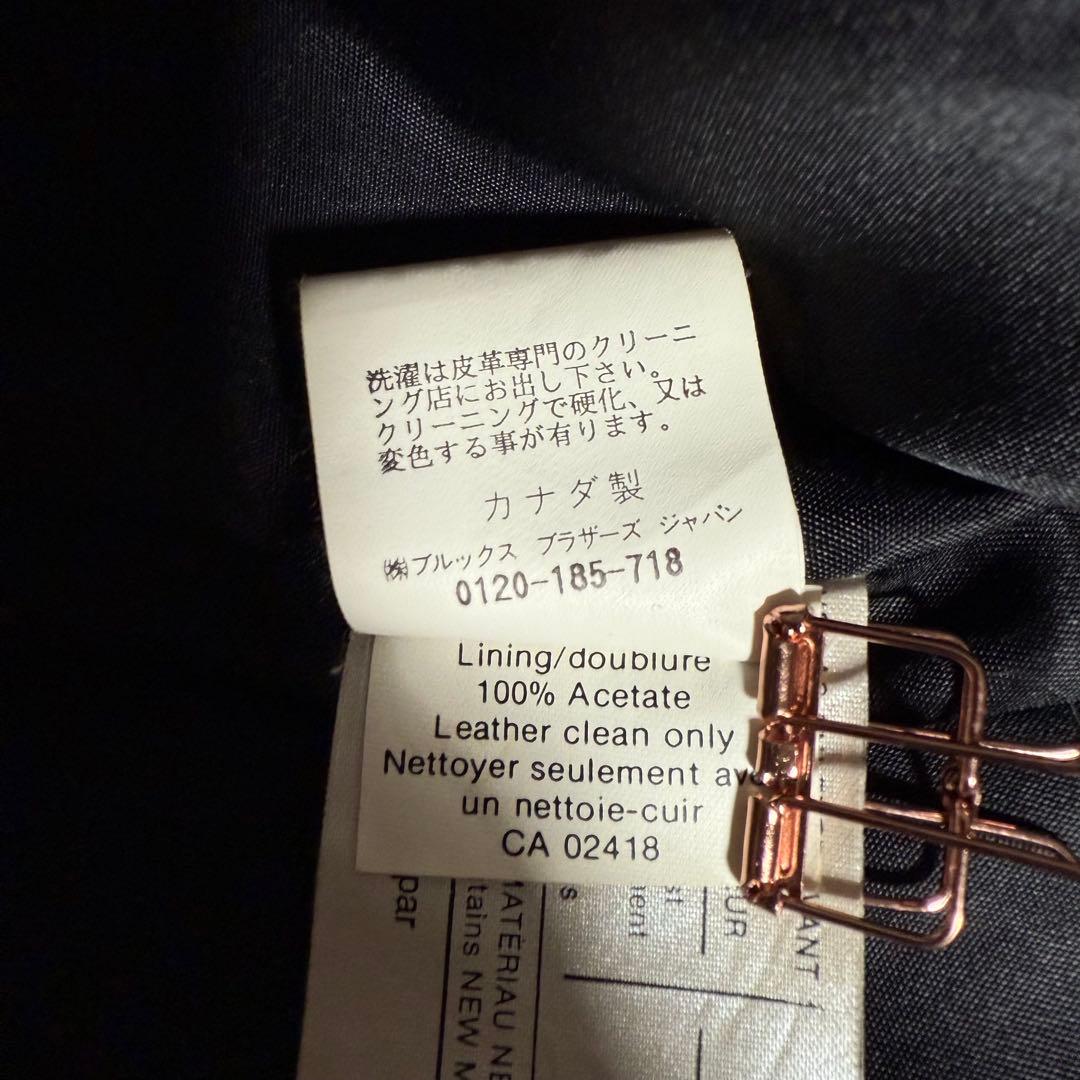 カナダ製 ブルックスブラザーズ レザージャケット ブラック Mサイズ