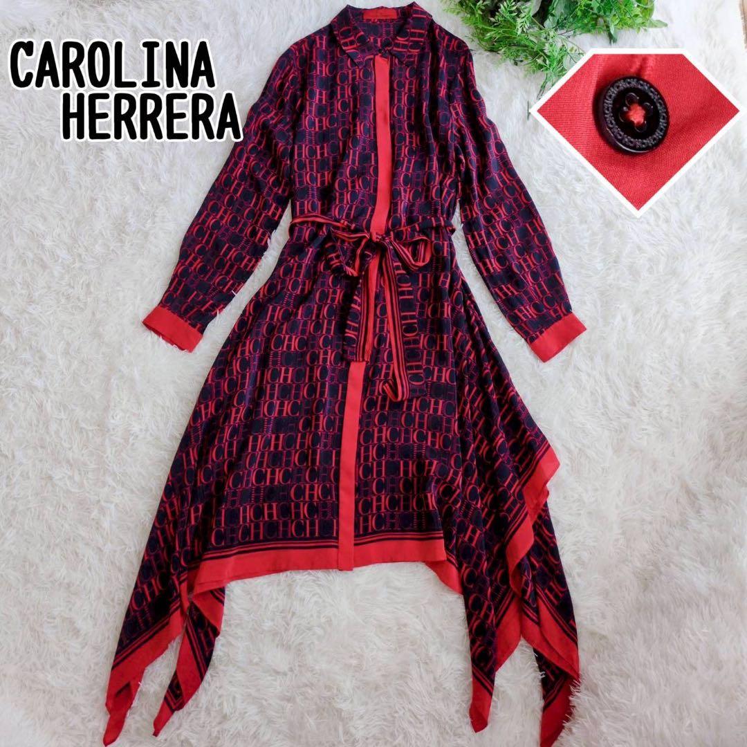キャロリーナヘレラ ワンピース ロゴプリント 総柄 シンメトリー 6