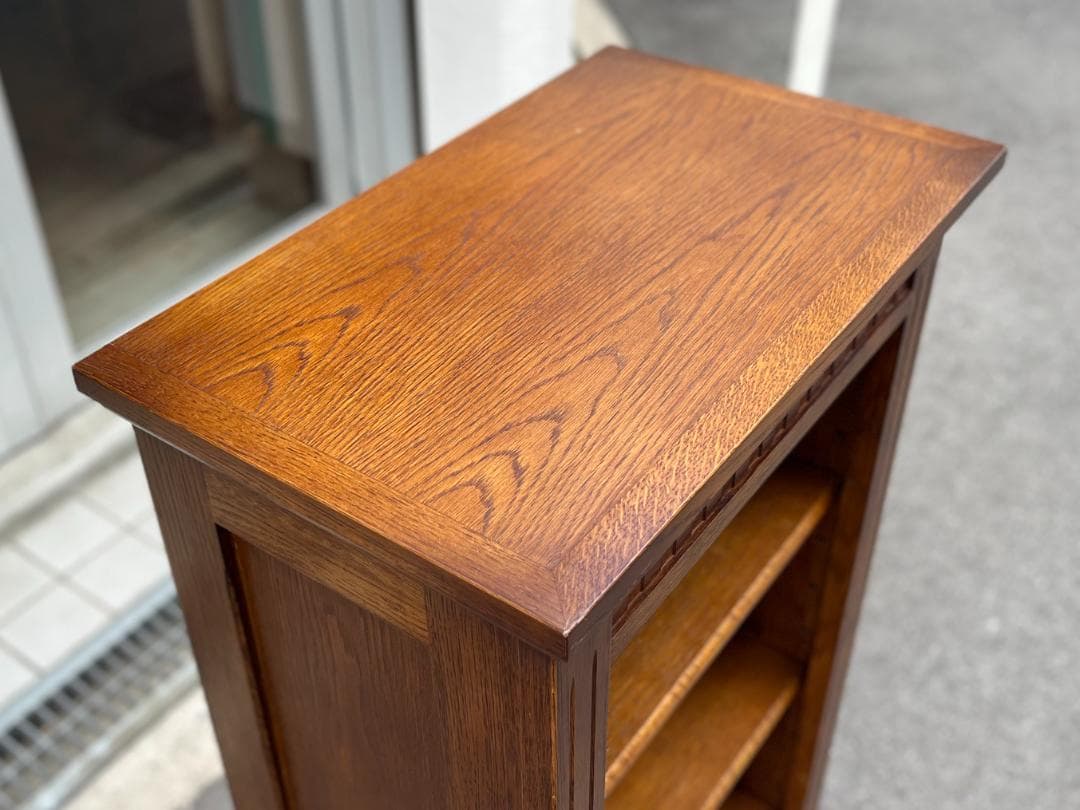 美品☆北海道／EZO・蝦夷民芸家具／チェスト・キャビネット・本棚／オーク材無垢