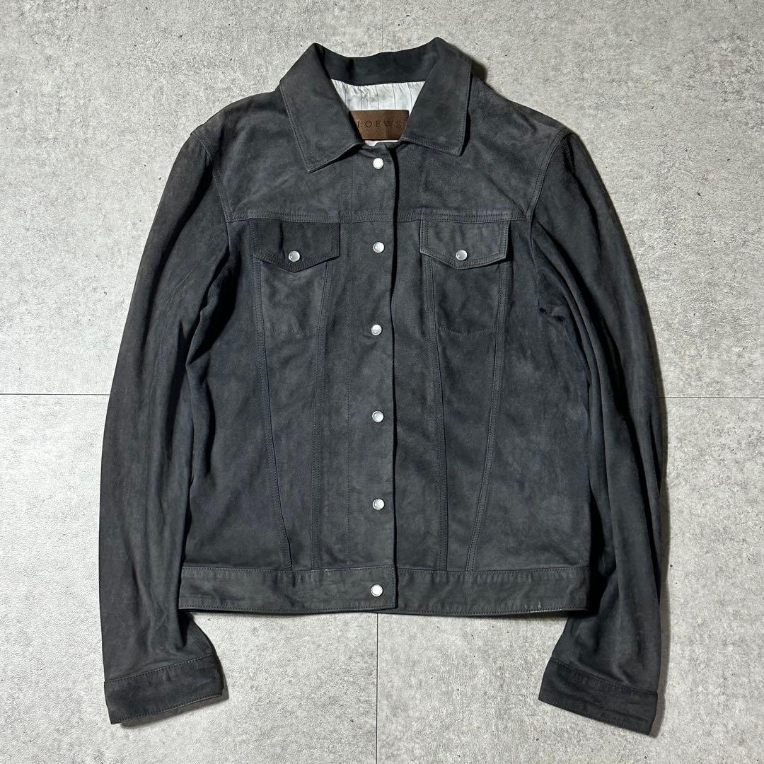 美品 LOEWE 山羊 スウェードレザー シャツジャケット