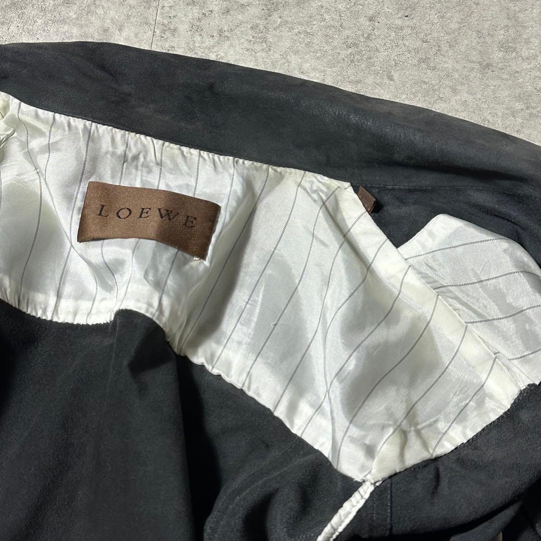 美品 LOEWE 山羊 スウェードレザー シャツジャケット