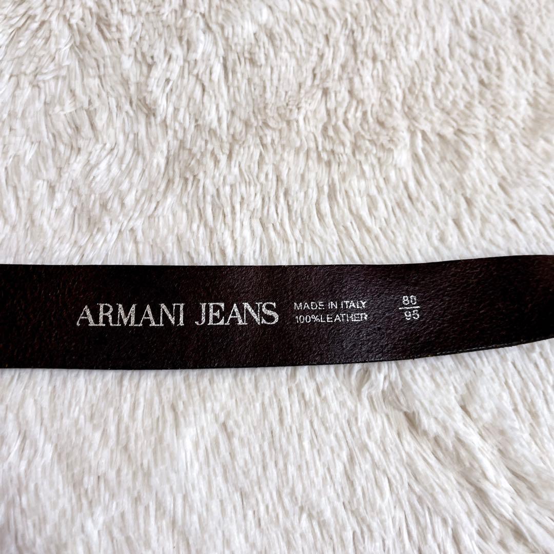 希少 ARMANI アルマーニ ジーンズ AJ バックル レザー ベルト 本革