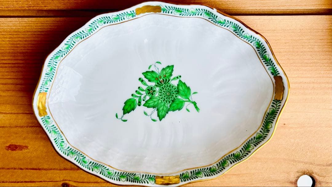 Herend Apponyi Green スイーツディッシュ　3枚セット