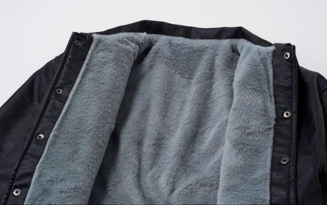 即完ROLLER FAKE LEATHER COACH JACKET