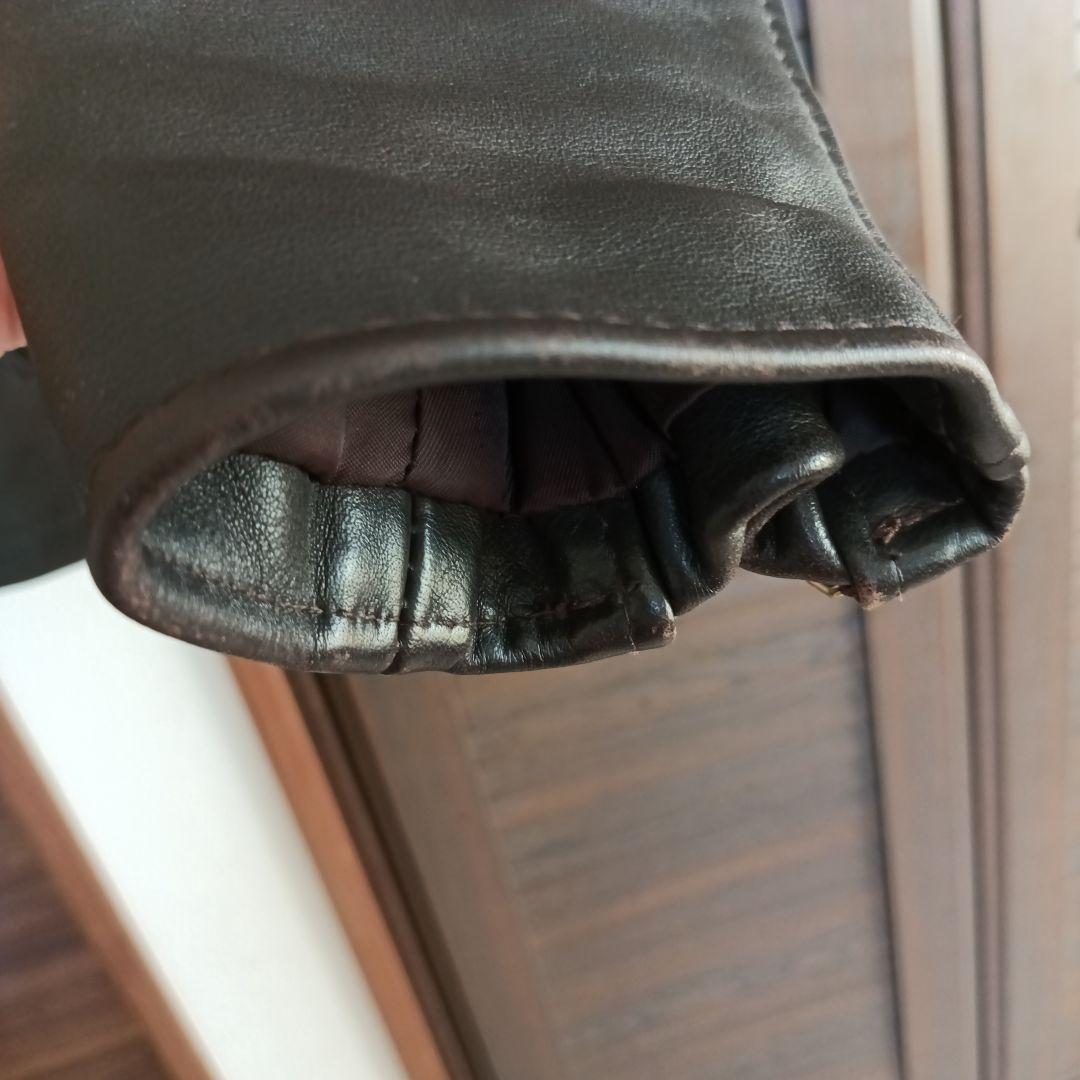 Schott 茶 シングルライダースジャケット