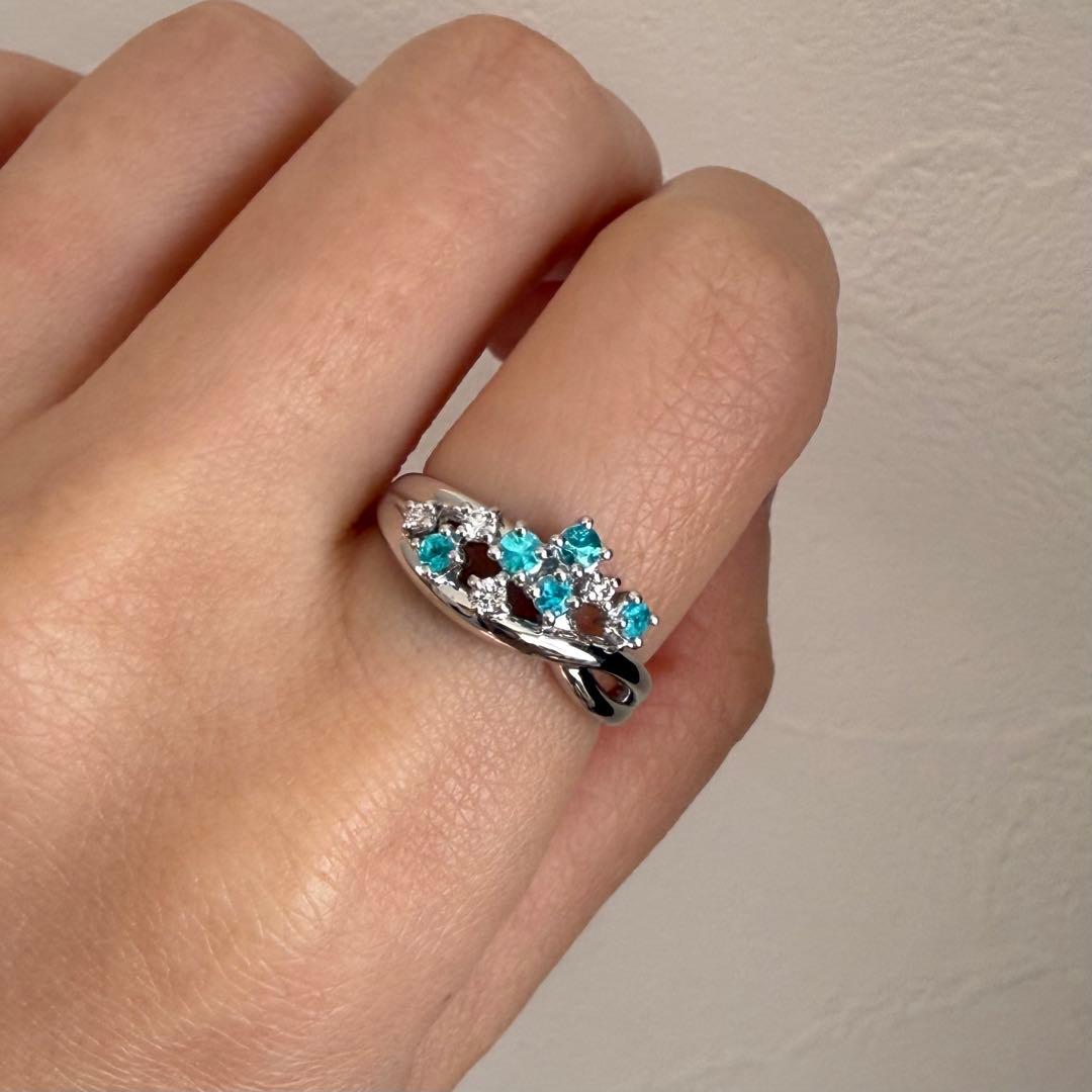 TASAKI パライバトルマリン ダイヤモンド リング Pt900 11号