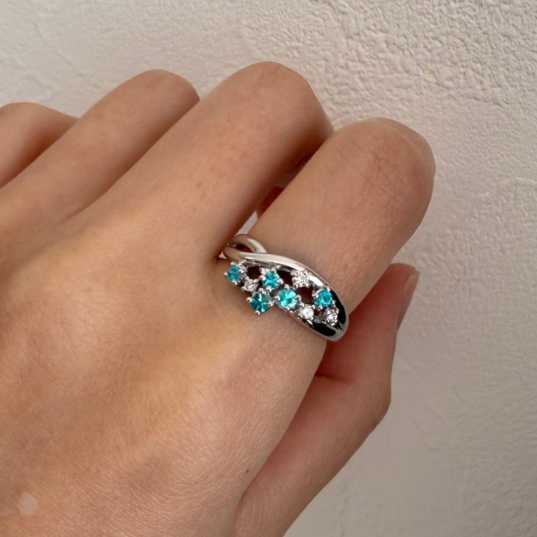 TASAKI パライバトルマリン ダイヤモンド リング Pt900 11号