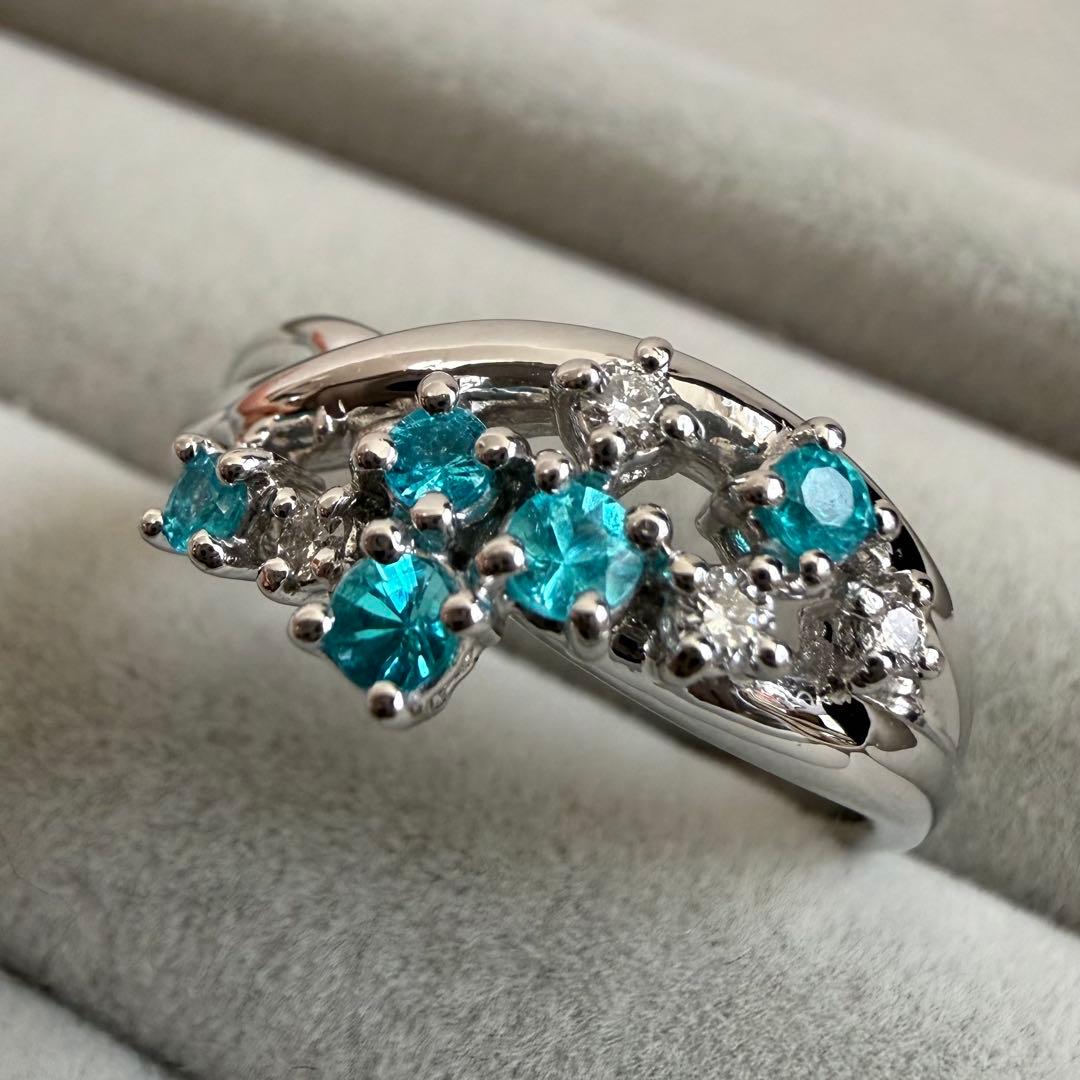 TASAKI パライバトルマリン ダイヤモンド リング Pt900 11号