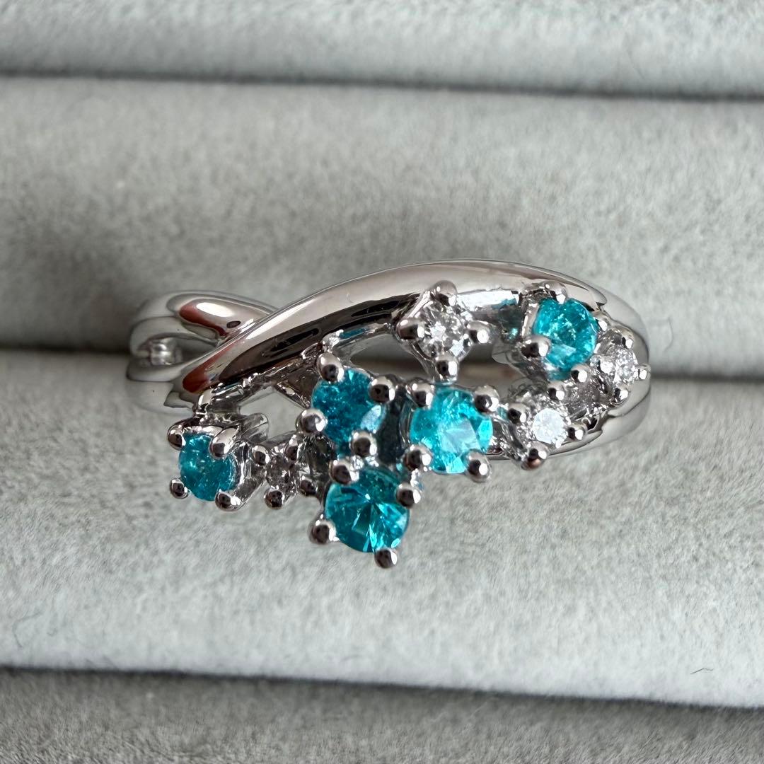 TASAKI パライバトルマリン ダイヤモンド リング Pt900 11号