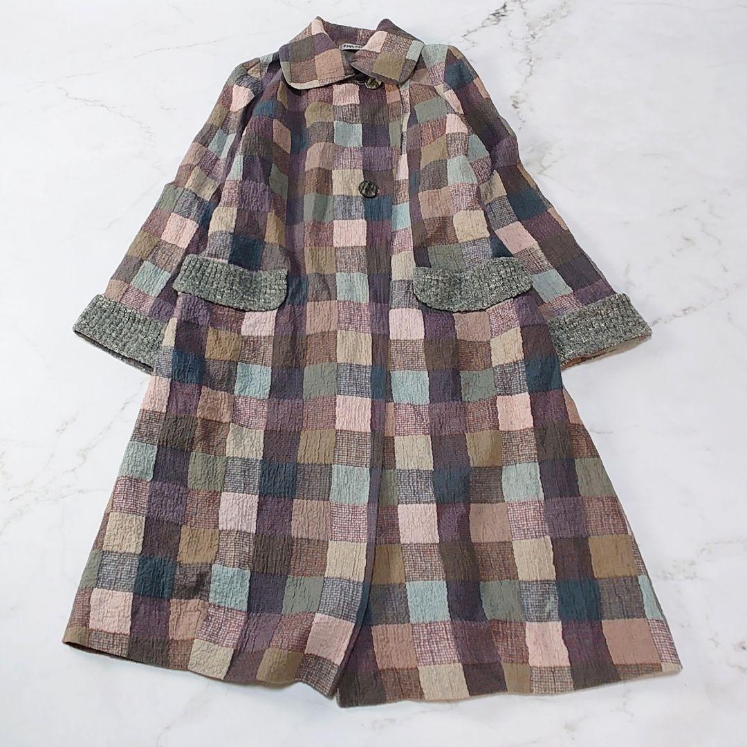 ★e 希少 フーガフーガ カラフル パッチワーク トレンチコート ピンク
