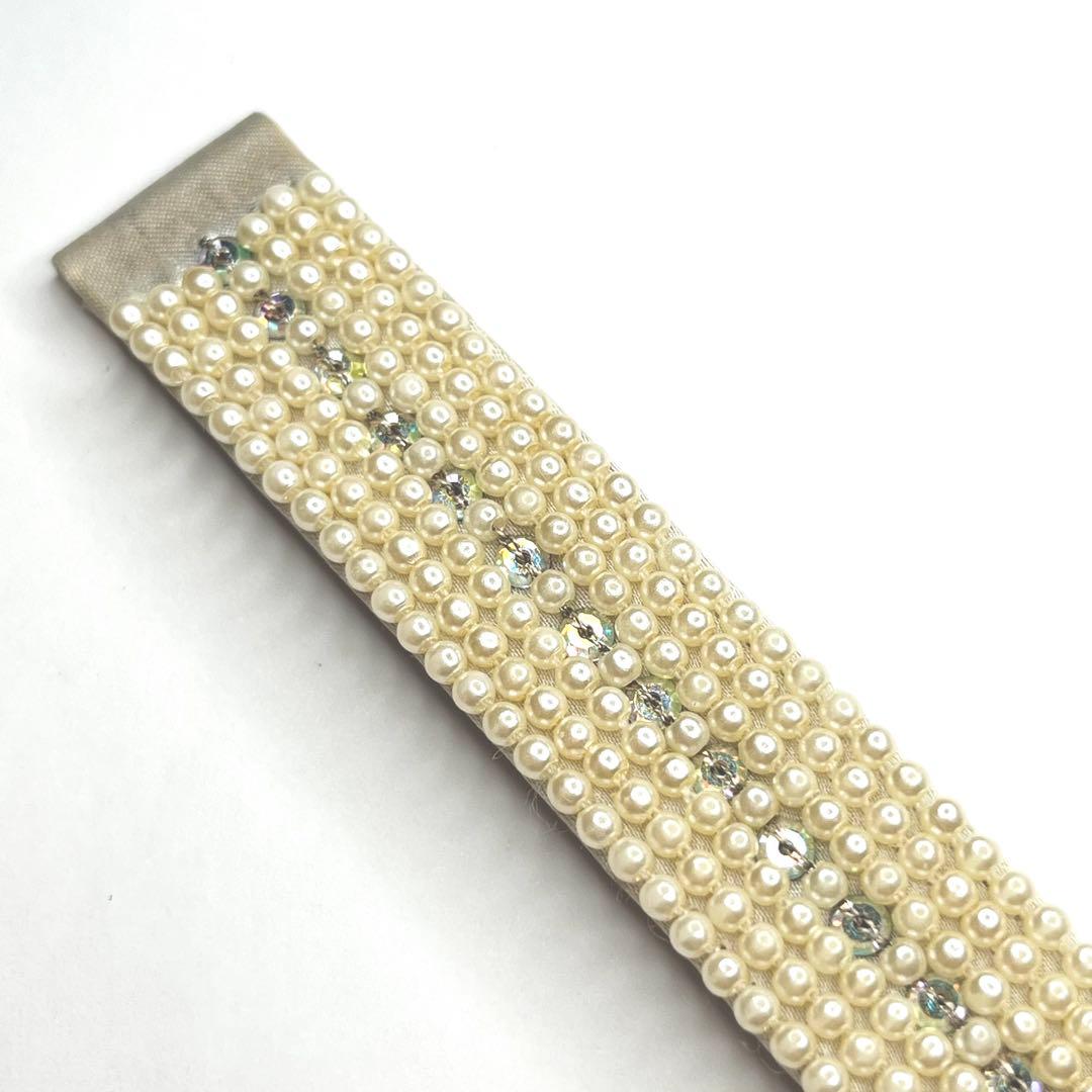 よね様　ポアレマプルミエ 腕時計 白パール 黒シルクストラップ2点