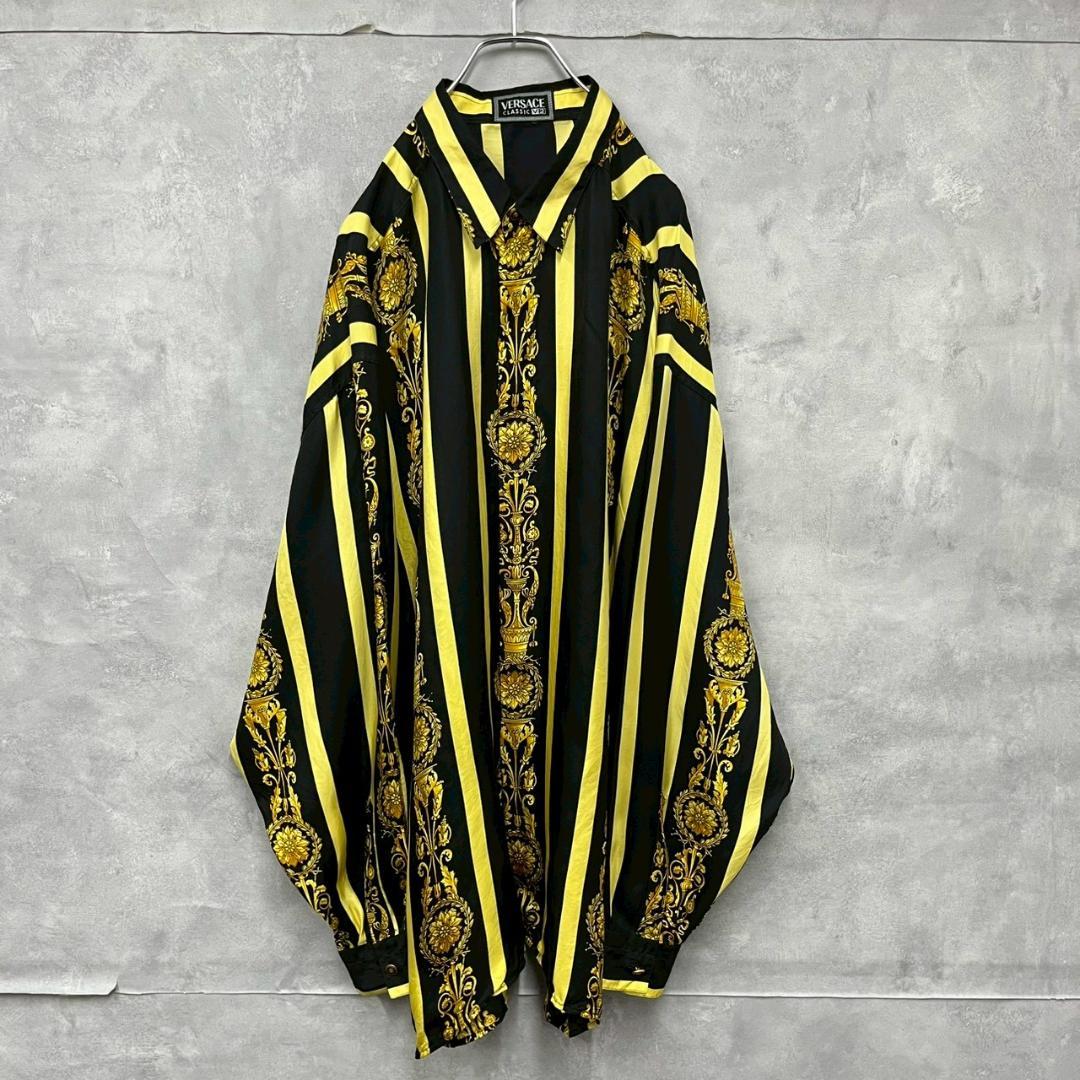 極上 90s vintage VERSACE シルクシャツ バロック柄 PM10
