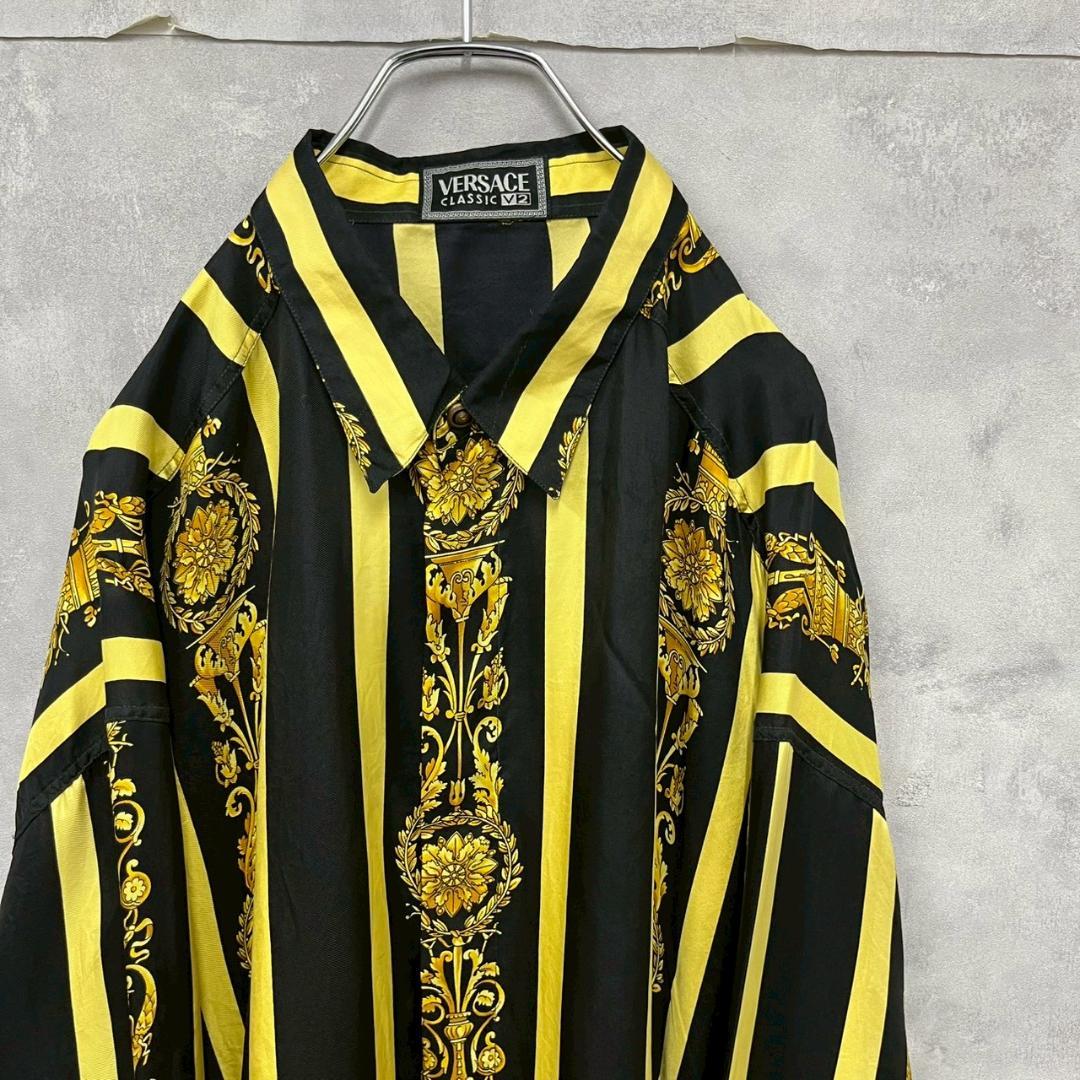 極上 90s vintage VERSACE シルクシャツ バロック柄 PM10