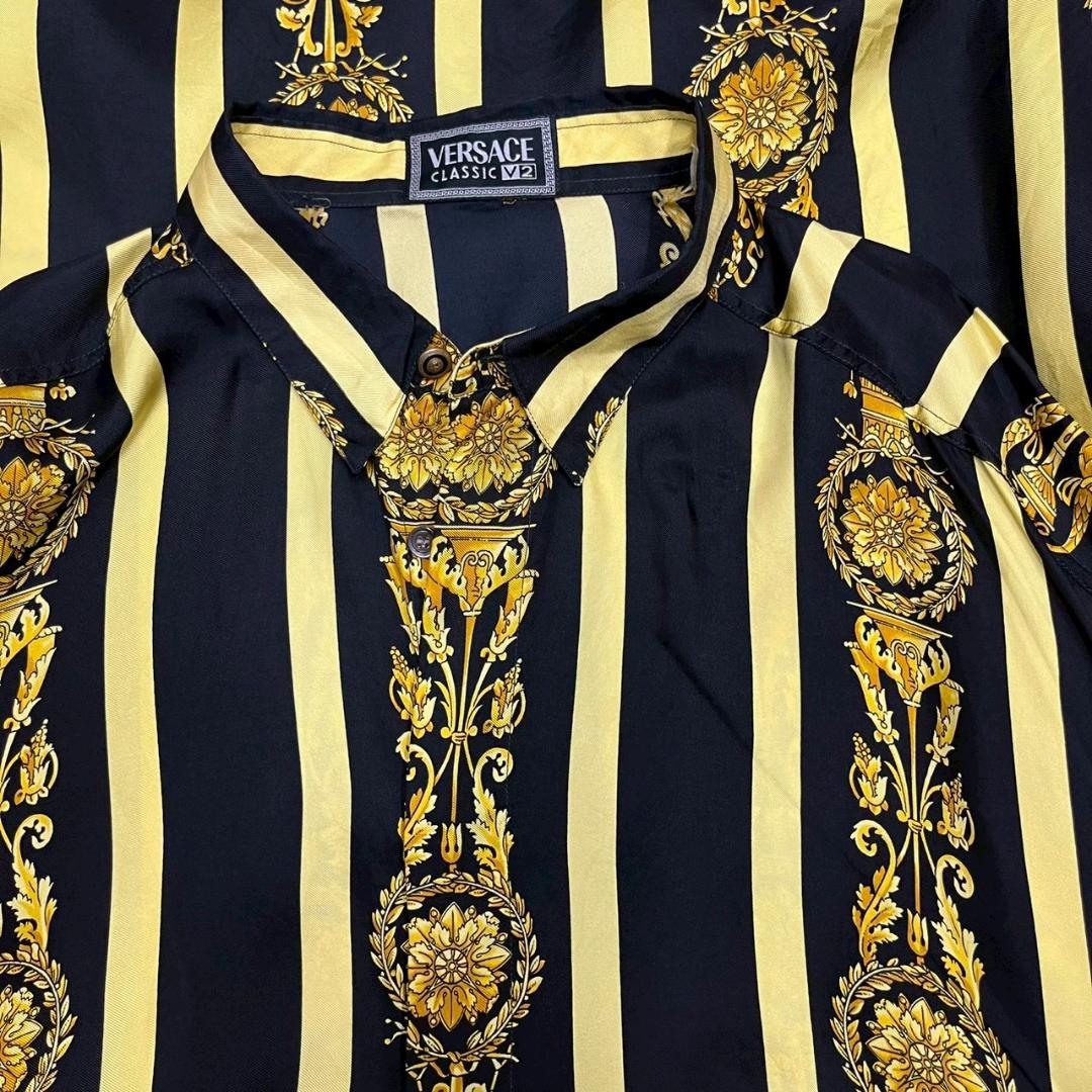 極上 90s vintage VERSACE シルクシャツ バロック柄 PM10