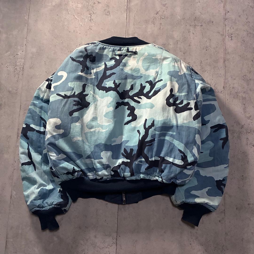 希少 usa製 古着 HOPE MFG 短丈 リバーシブルブルゾン 迷彩 L