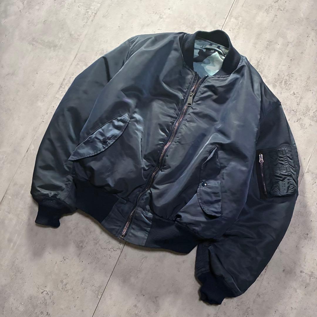 希少 usa製 古着 HOPE MFG 短丈 リバーシブルブルゾン 迷彩 L