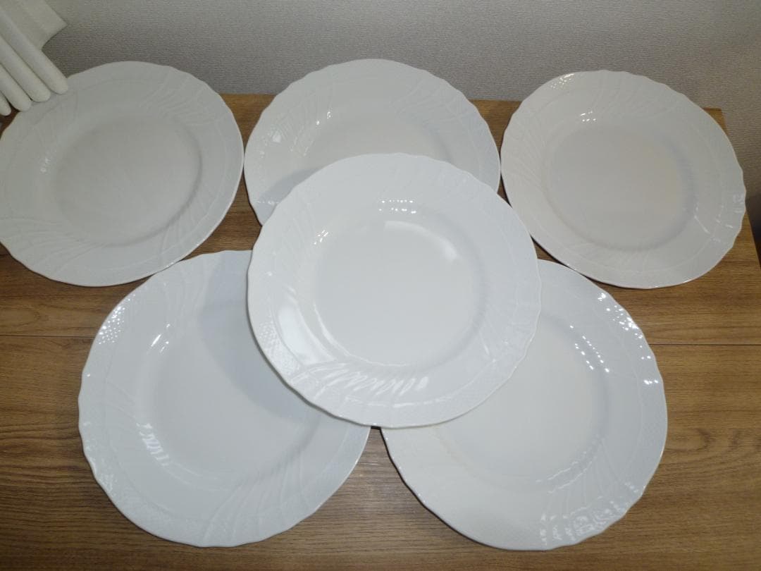 リチャードジノリ ベッキオホワイト 22㎝ プレートｘ6枚