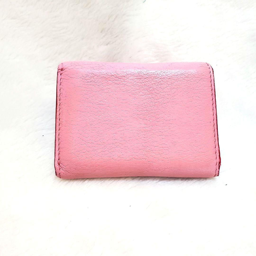 美品 希少　ミュウミュウ 三つ折り財布 マドラス ラブレターハート　ピンク