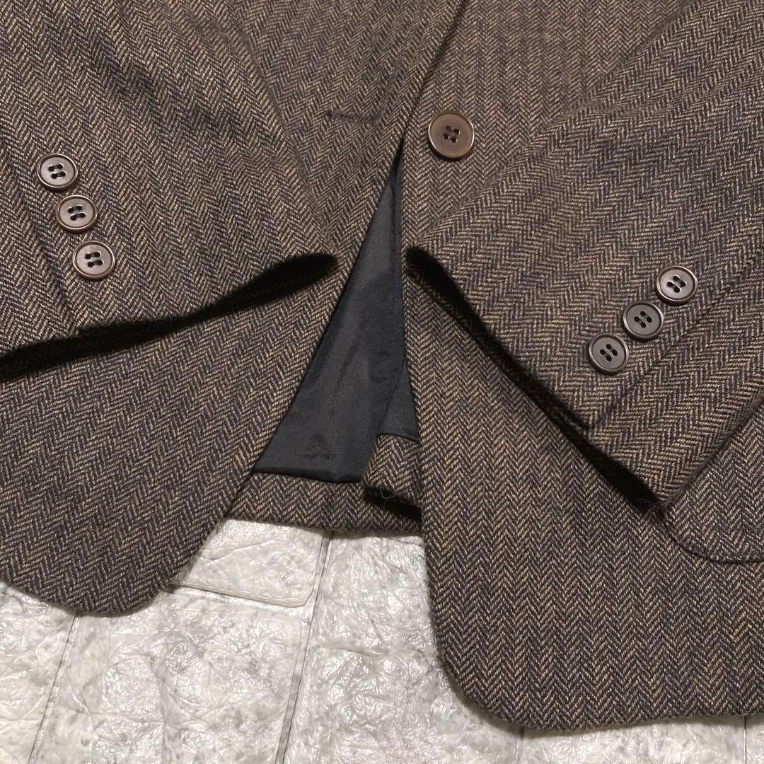 美品　ZIGSAW ジグソー　パンツスーツ　ヘリンボーン　カシミヤ混　英国製