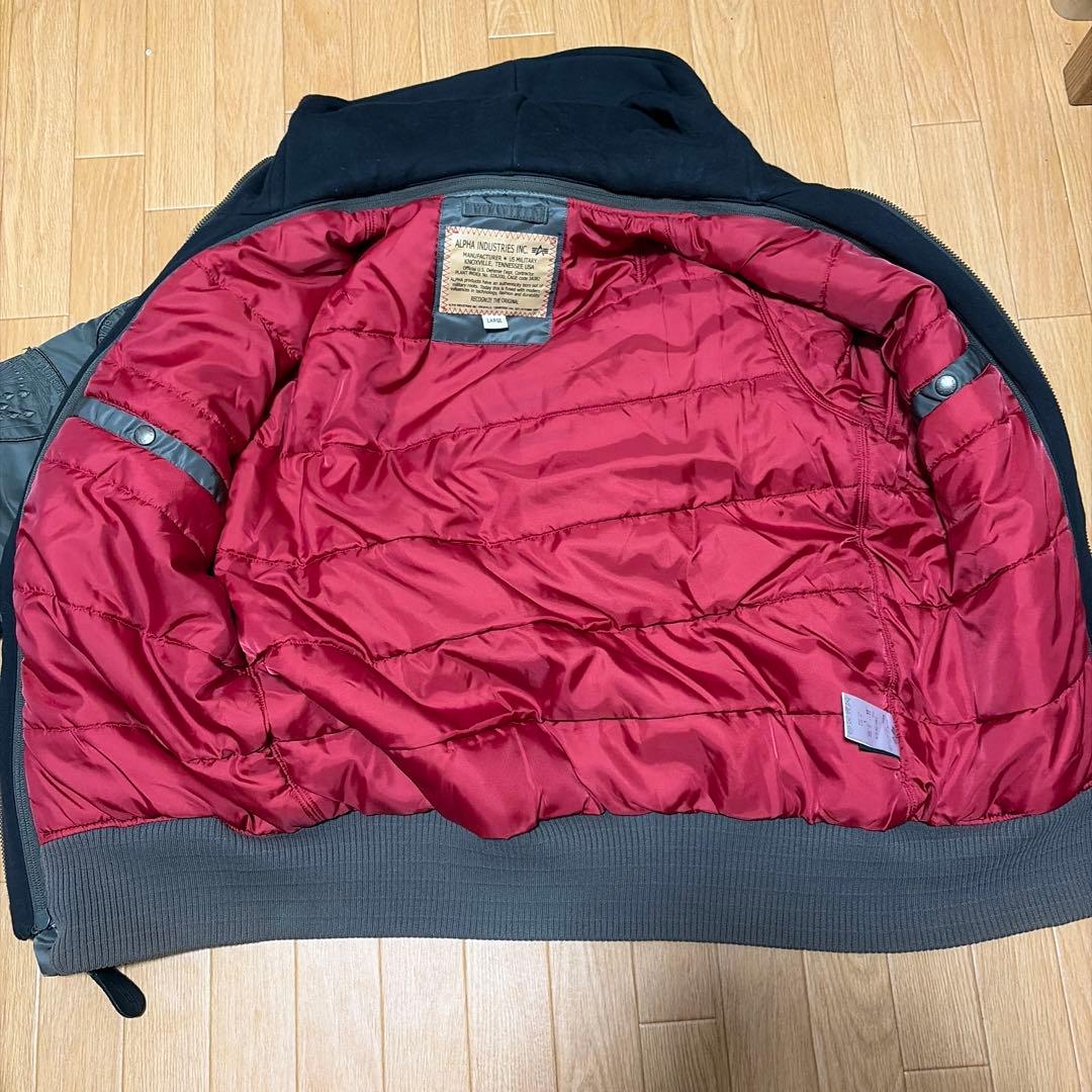 ALPHA MA-1 フライトジャケット 2way フード着脱 ワッペン