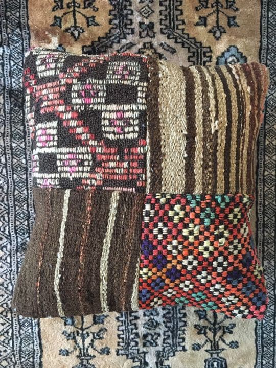 ビンテージラグ　トルコラグ　オールドキリム　クッションカバー　パッチワーク⑦