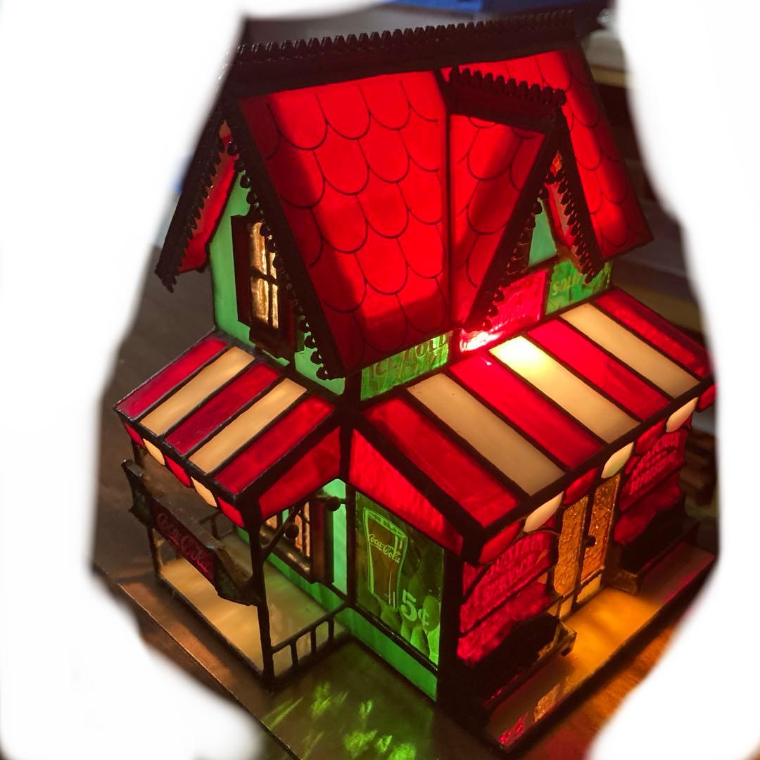コカコーラ ステンドグラス ランプ アメリカン雑貨　ビンテージ雑貨　ガラス雑貨