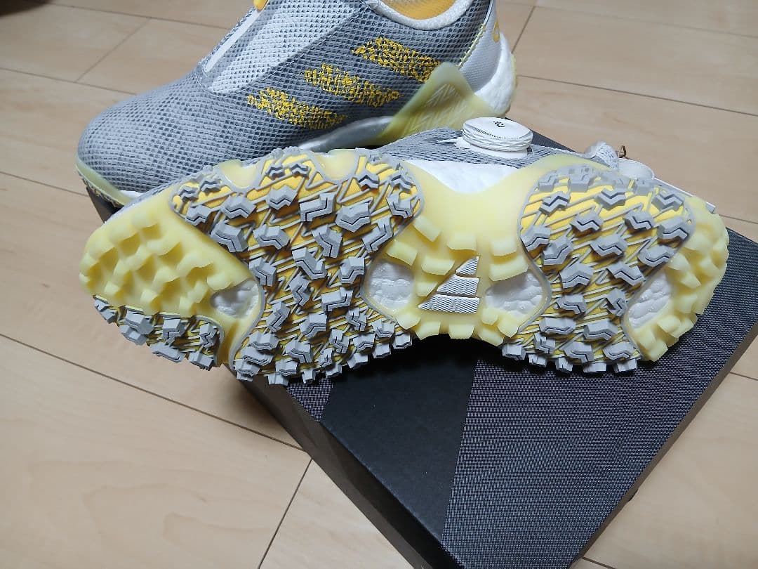 adidas ゴルフシューズ 女性用 グレー/イエロー