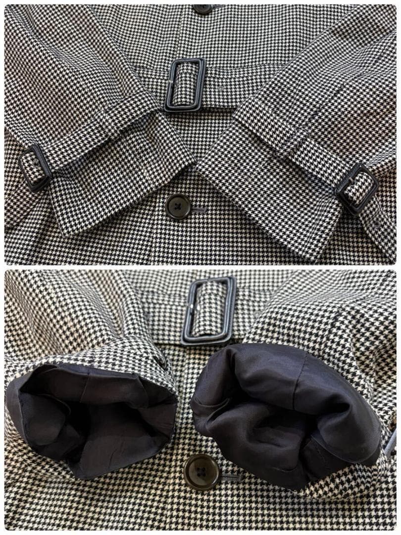 【美品】ポールスミスロンドン ステンカラーコート 千鳥柄 マルチストライプ M