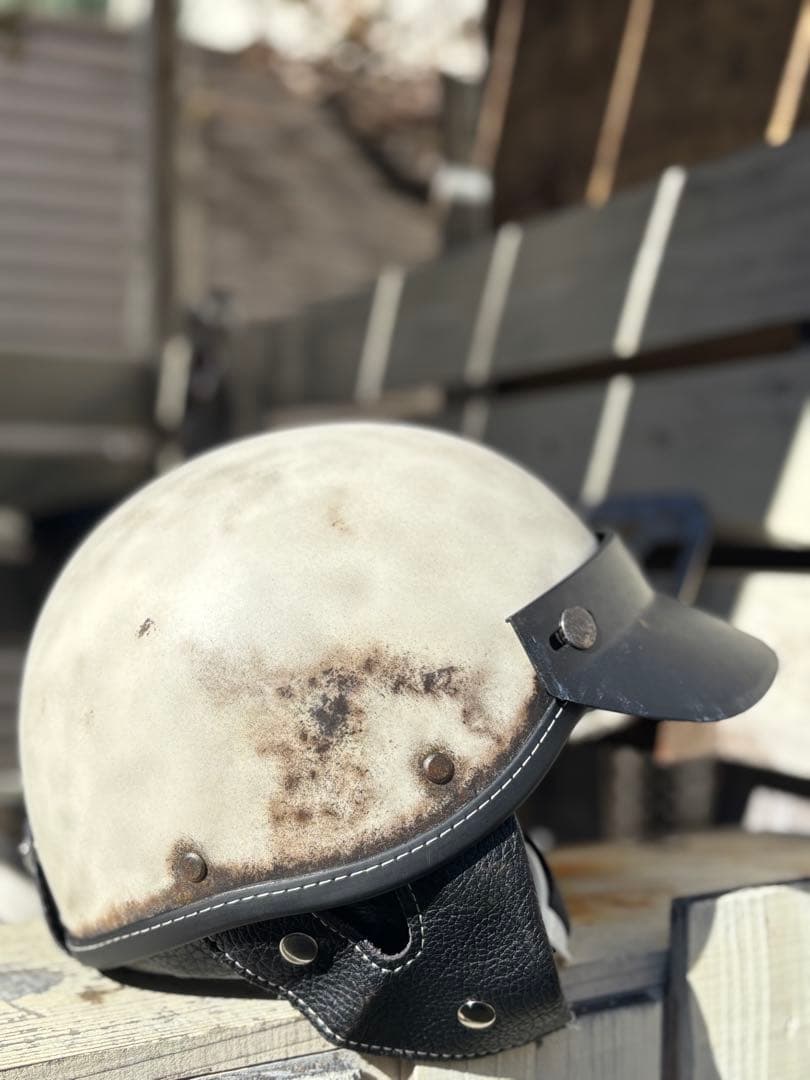 ポリスヘルメット ショーティー　 エイジング塗装仕上げ　フリーサイズ