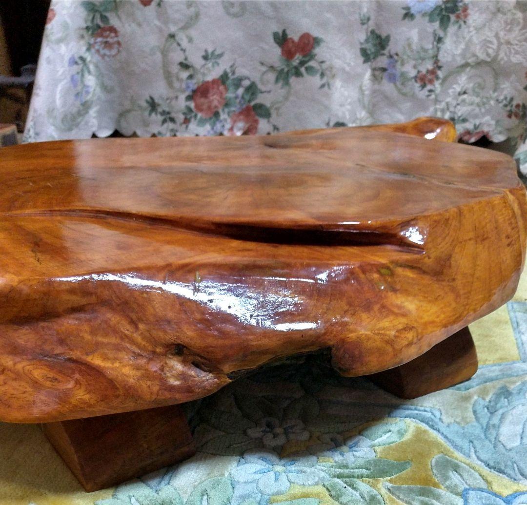 銘木 一枚板　 飾り台 花台 小テーブル インテリア　中古品