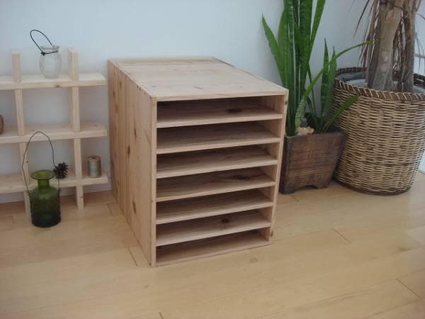 ★送料無料★サイズ変更可能★A2木製7段書類棚②/無垢材ナチュラル オーダー可能