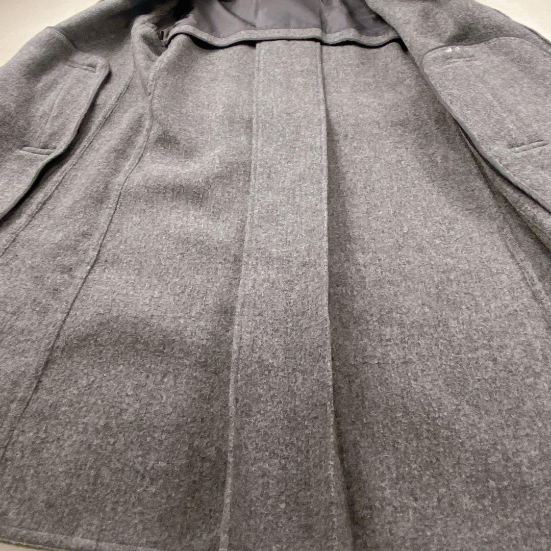 サンローラン ウールコート トレンチコート 比翼ボタン ベルト L