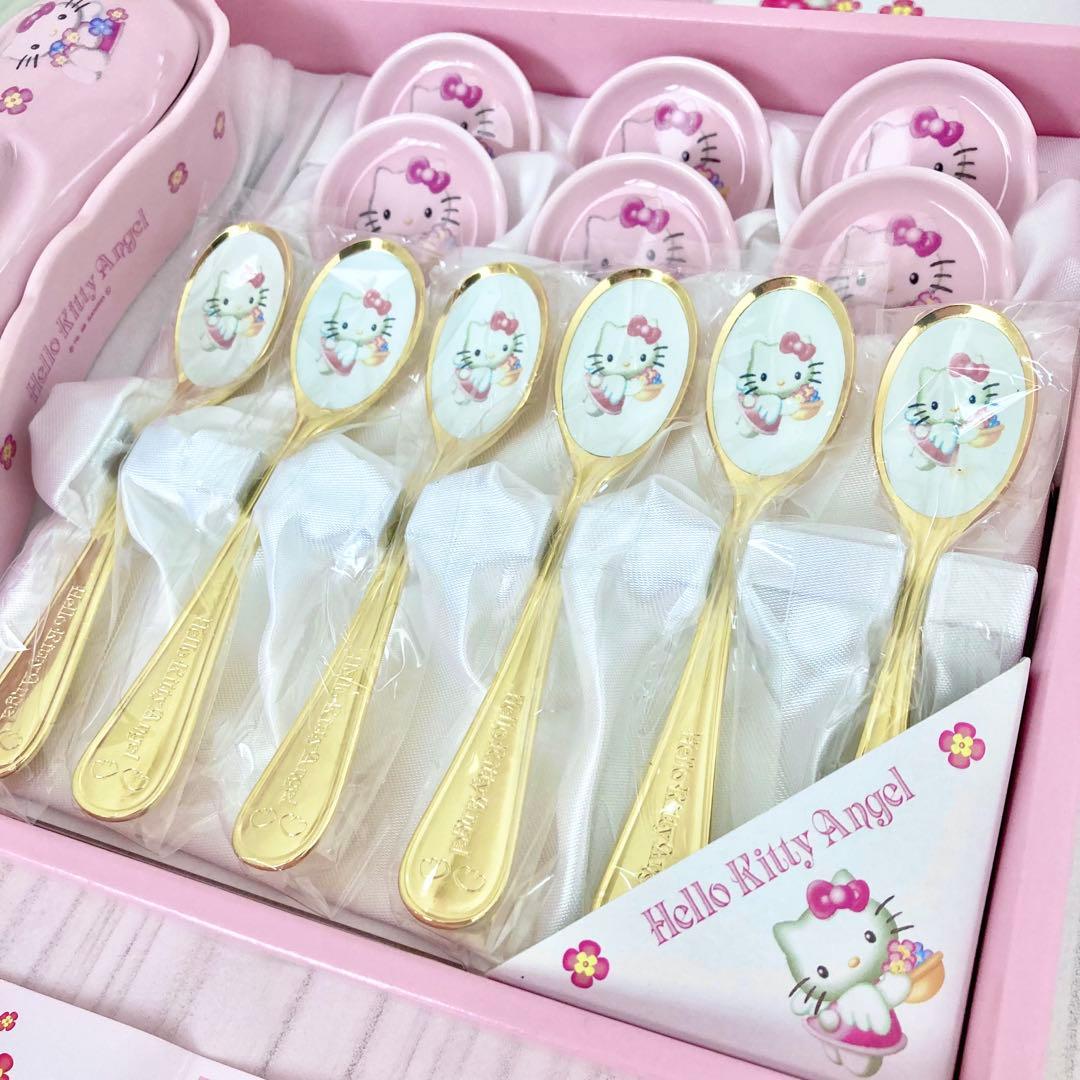 ★未使用！スプーンセット レトロハローキティ エンジェル 希少 1998年当時物