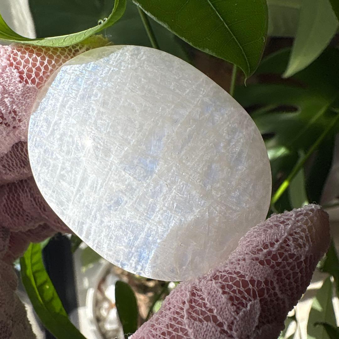 高品質 ホワイトムーンストーンパームNo.1836