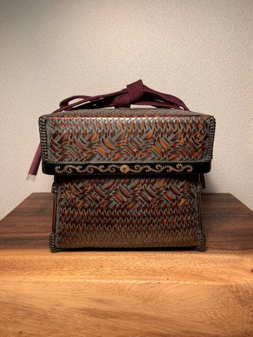 竹器師 竹山作 御所籠 茶篭 茶箱 茶道具 裏千家 野点