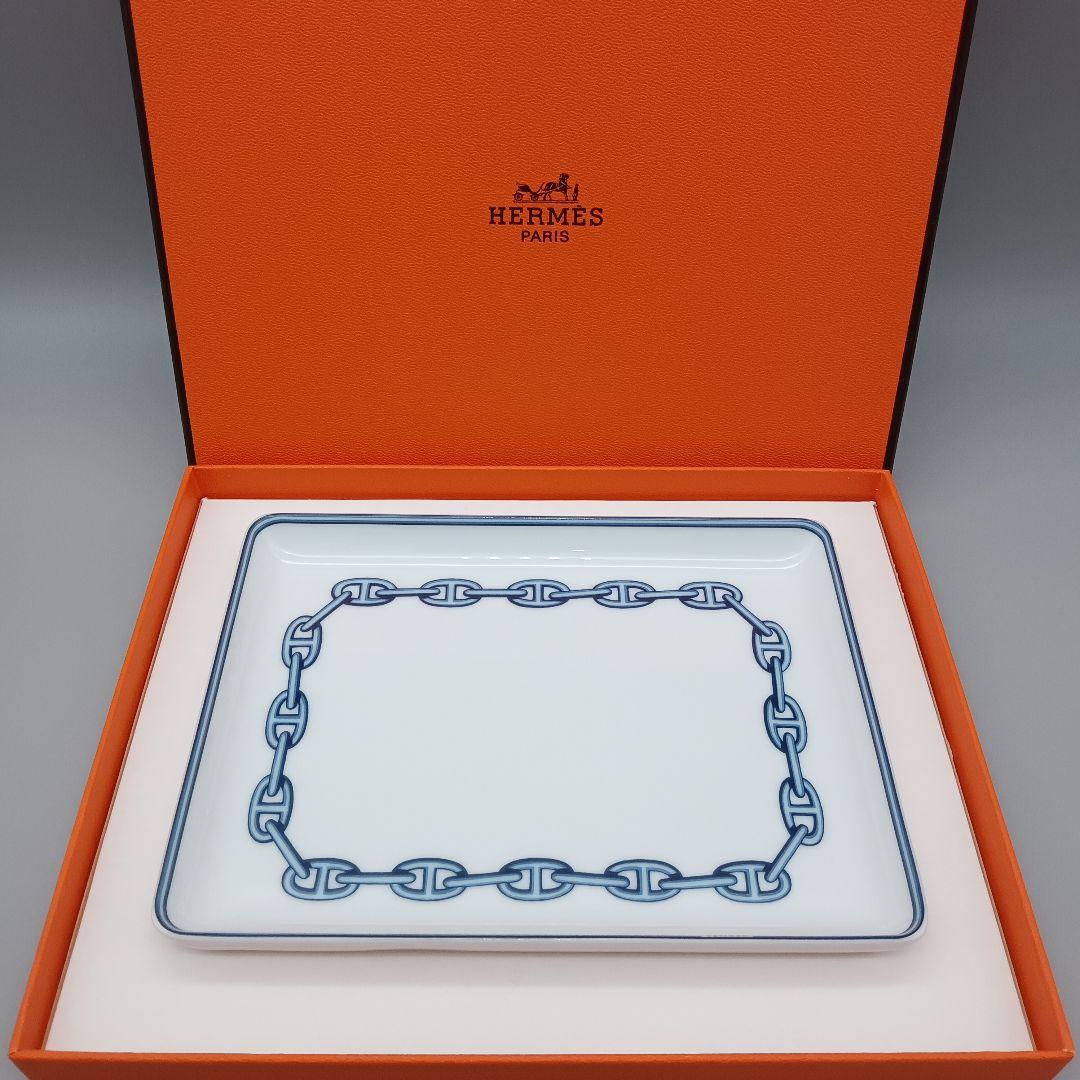 HERMES エルメス シェーヌダンクル スクエアプレート 共箱
