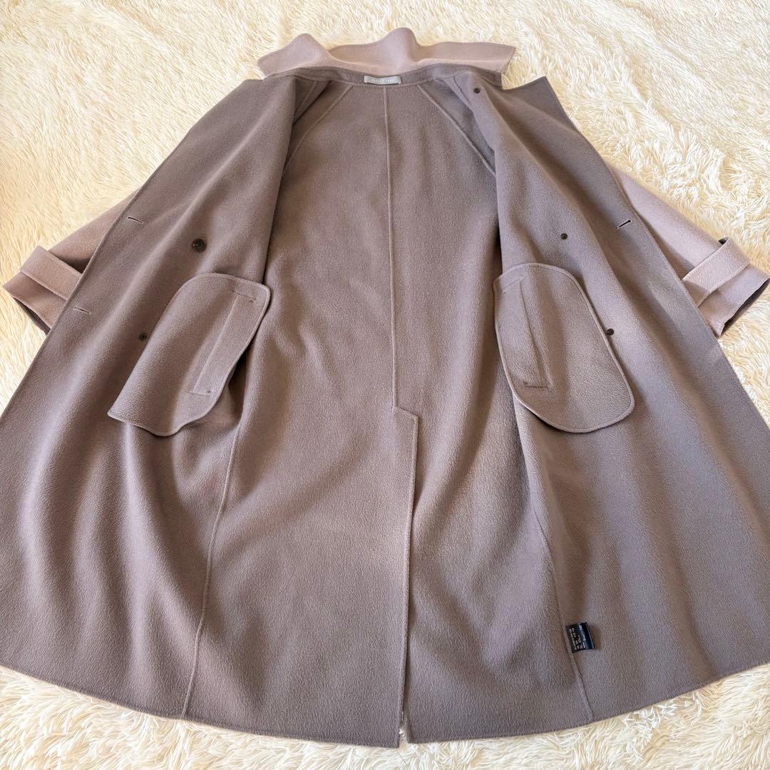 セオリーリュクス　ウールカシミヤロングコート　ダブルフェイス　バイカラー　38