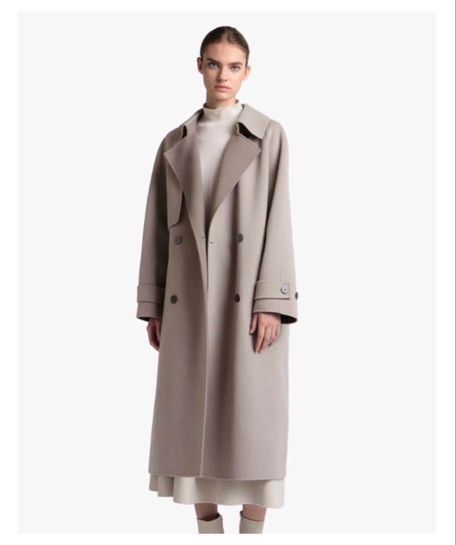 セオリーリュクス　ウールカシミヤロングコート　ダブルフェイス　バイカラー　38