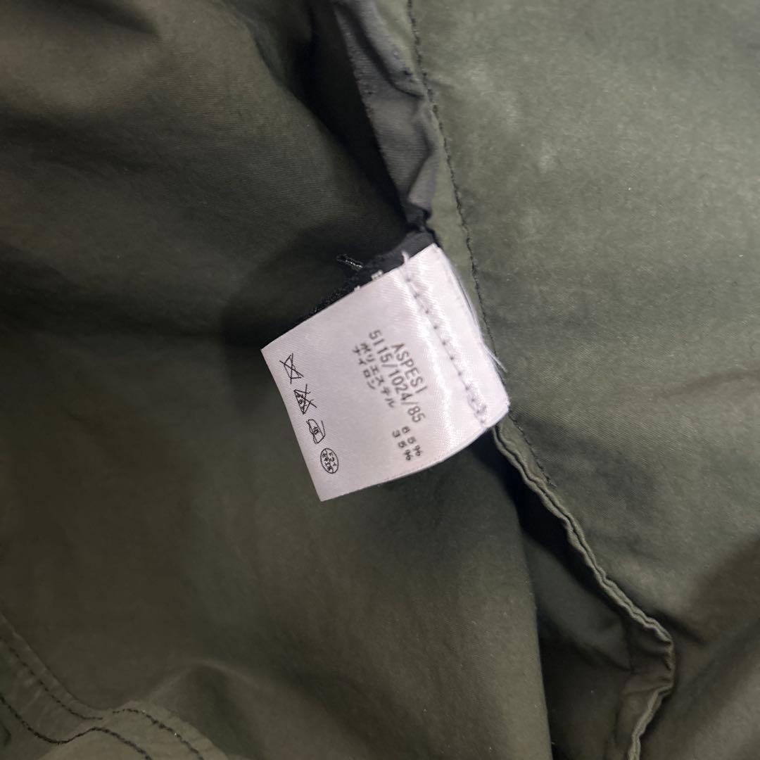 【美品】アスペジ　ライナー付き　ステンカラーコート　カーキ　ロング　M程度