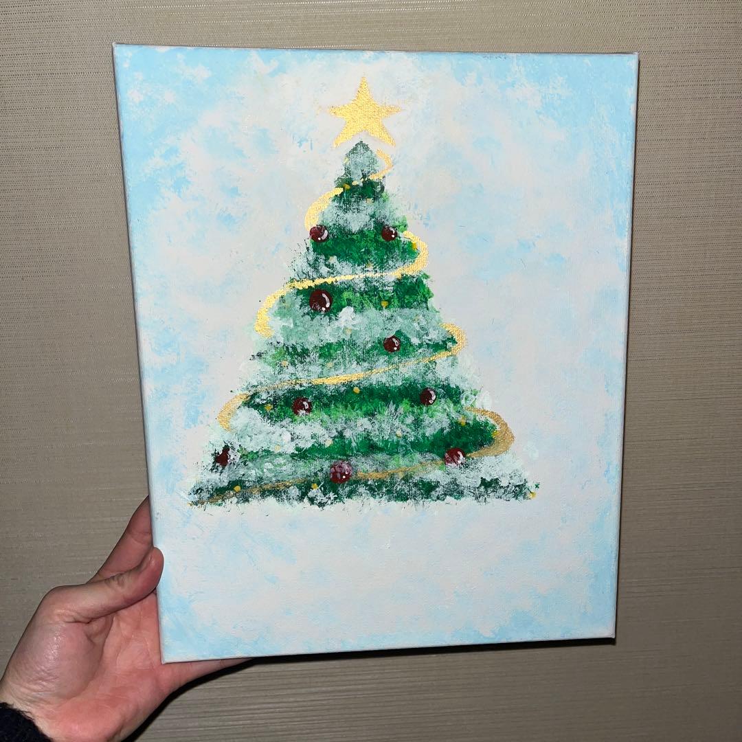 クリスマスツリー 絵 壁絵 インテリア