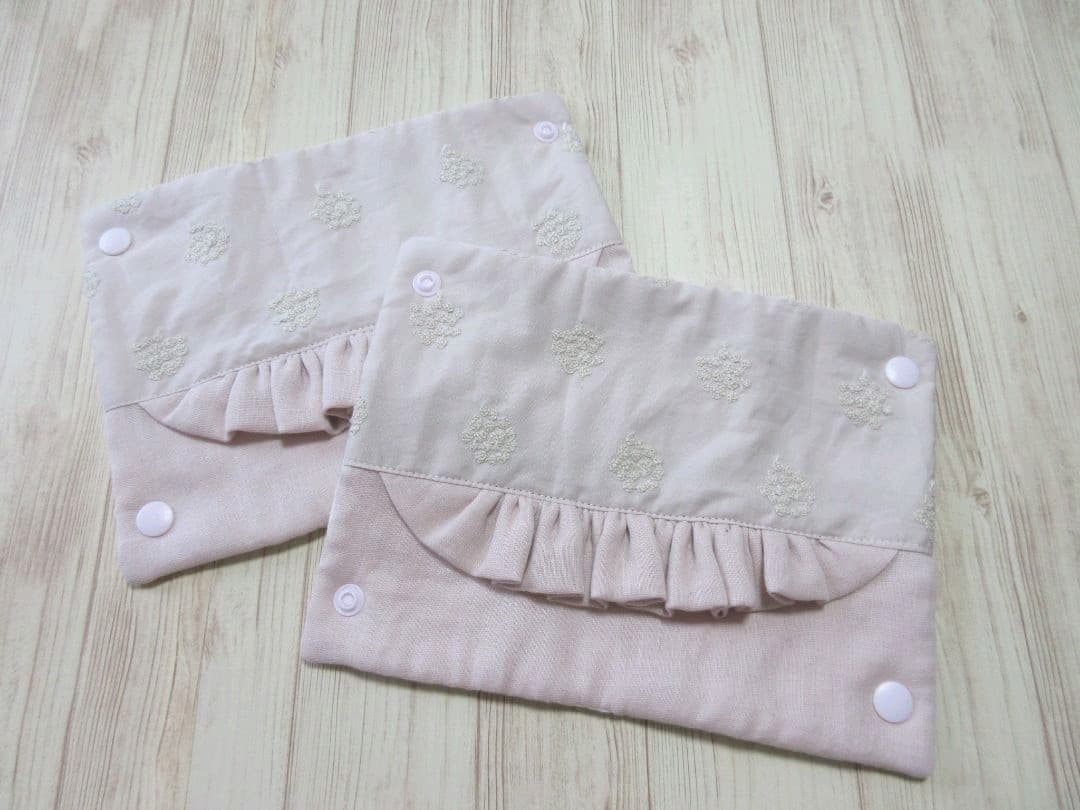 よだれカバー アナベルの刺繍【グレイッシュピンク】❁