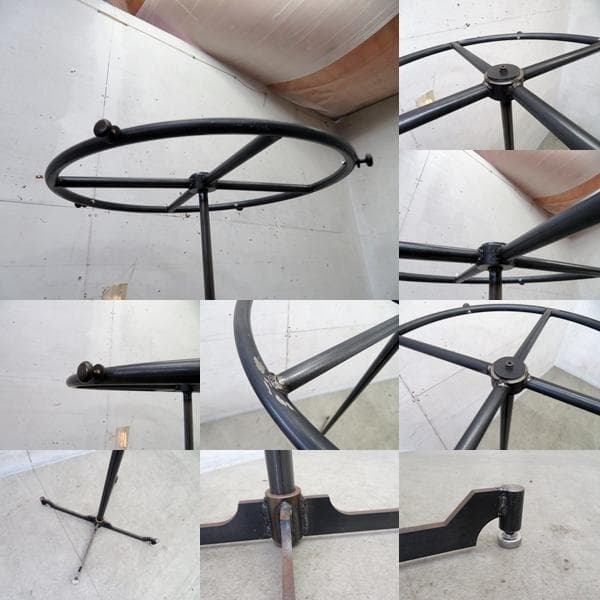 美品■インダストリアル■サークルハンガーラック■回転式■クロカワ鉄■店舗什器