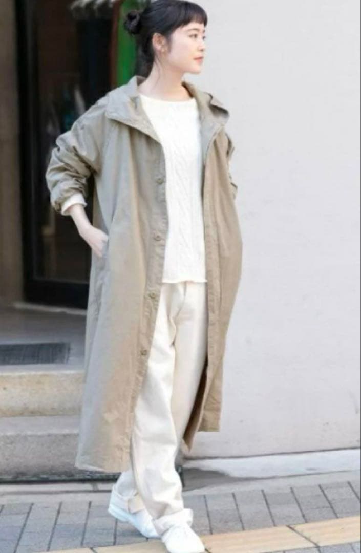 かぐれ　コットンオーバーダイフードロングコート