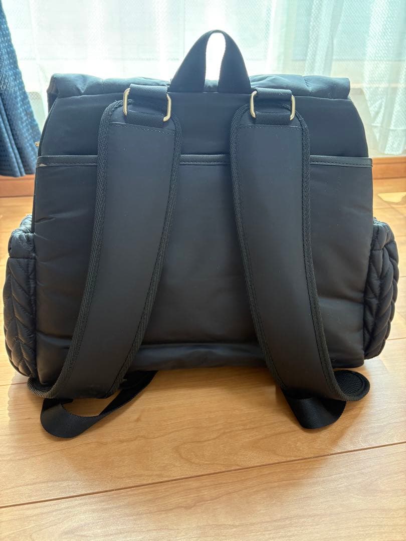 HAPP Levy Backpack Blackマザーズバッグ キルティング