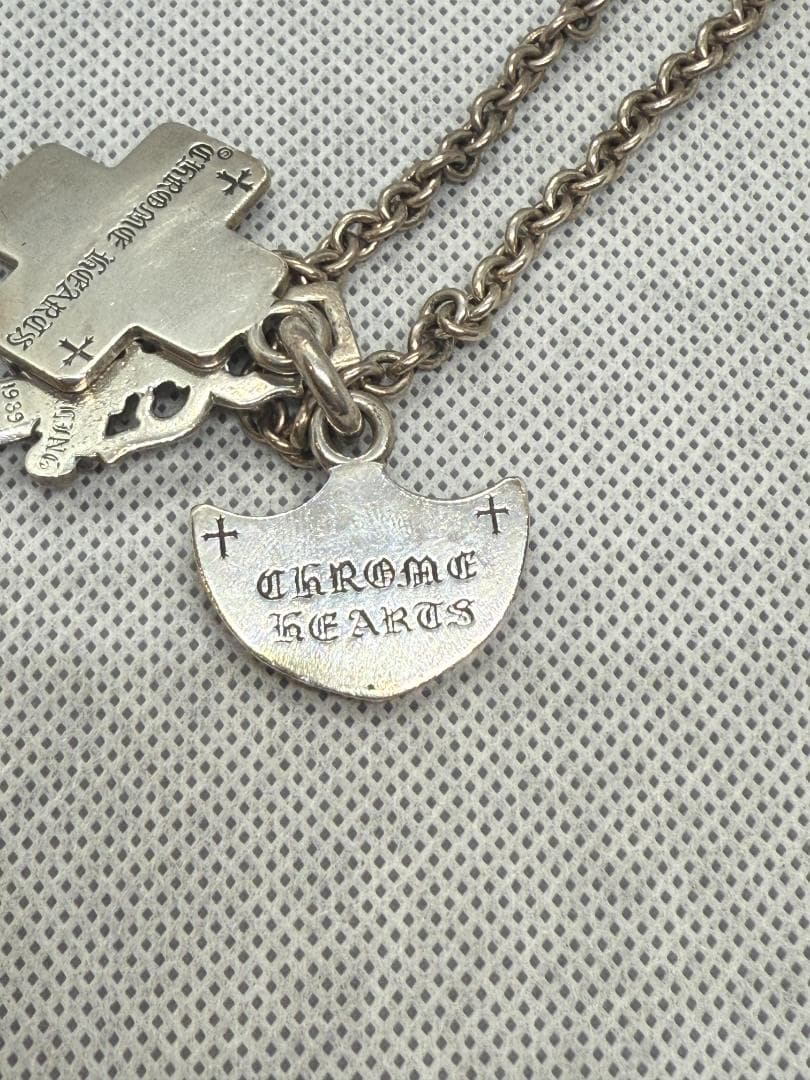 クロムハーツ スリートリンケッツネックレス+NEチェーン18インチ インボイス有