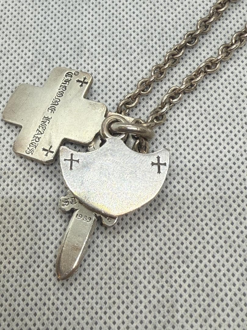 クロムハーツ スリートリンケッツネックレス+NEチェーン18インチ インボイス有