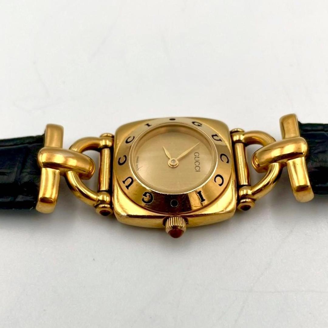 329 新品ベルト グッチ 6300L 腕時計 クォーツ ホースビット 新品電池