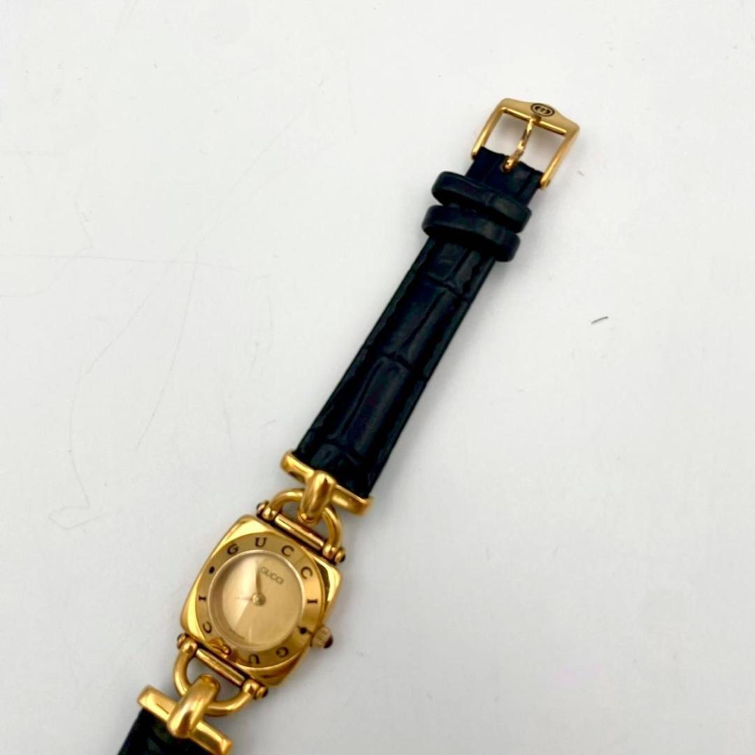 329 新品ベルト グッチ 6300L 腕時計 クォーツ ホースビット 新品電池