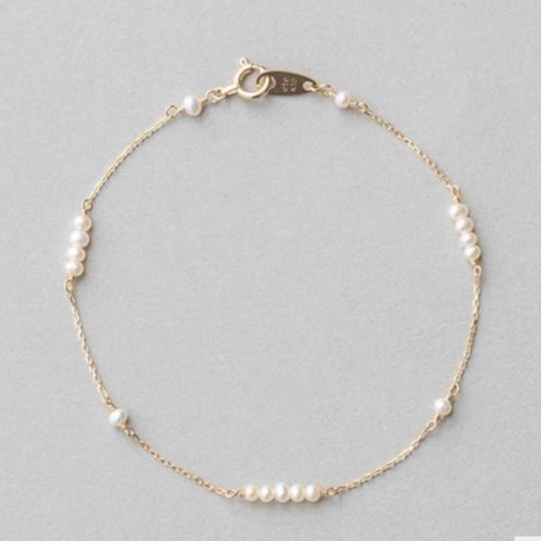 ete K10 パール付きブレスレット 17cm