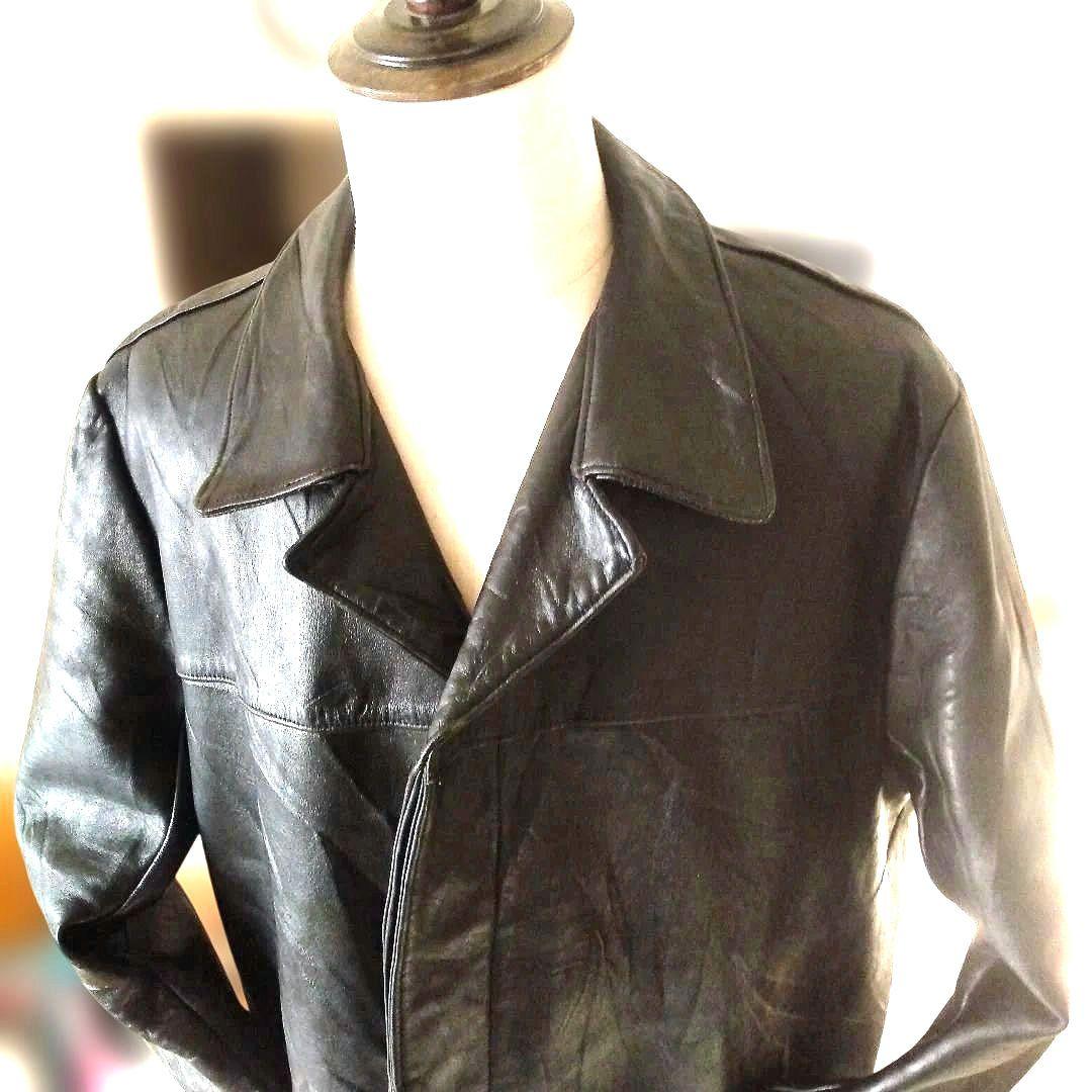 60 Vintage フランス レザージャケット カーコート トラッカージャック